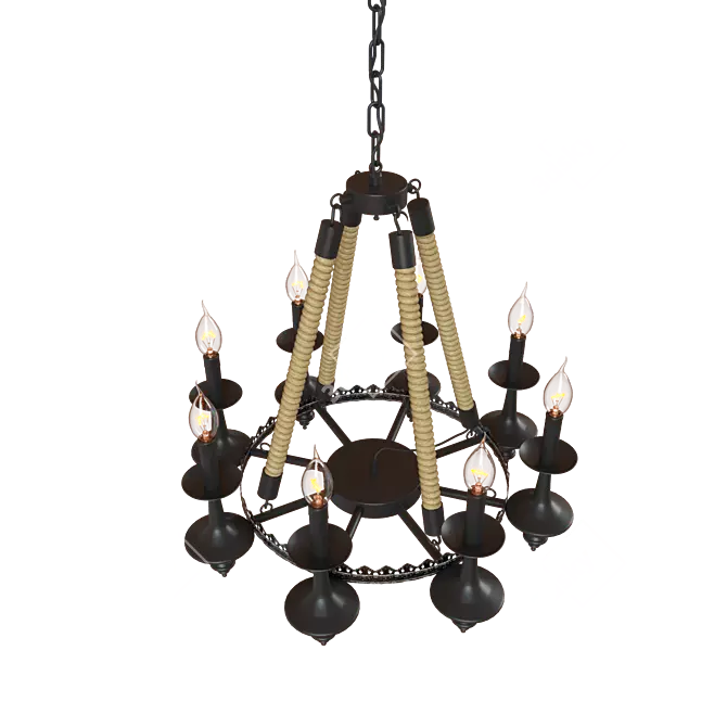 Loft IT Black Metal Pendant Light 3D model image 2