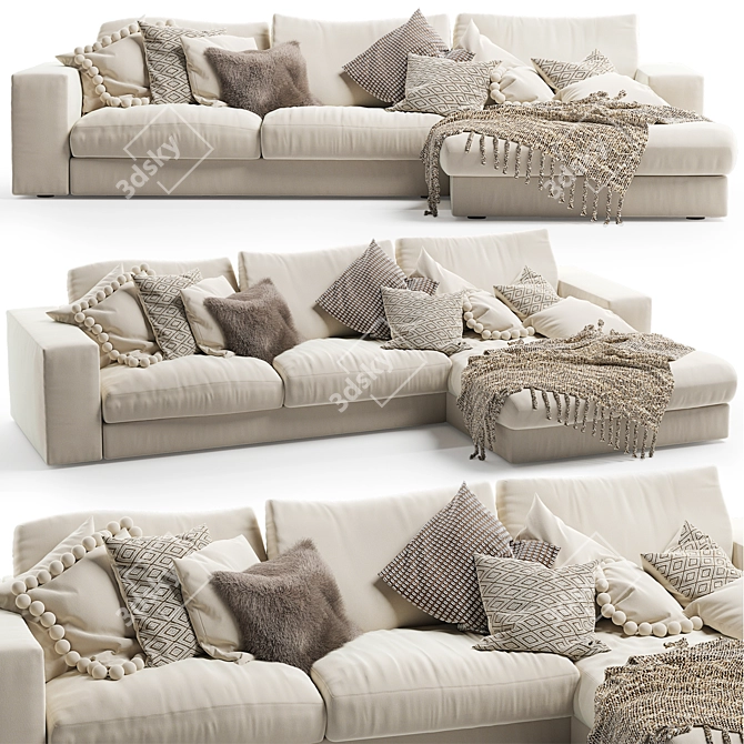 Vittoria Charlie: Stylish and Spacious Sofa 3D model image 1