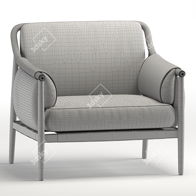 Luxury Times Lounge: Transformable Black Armchair 3D model image 4