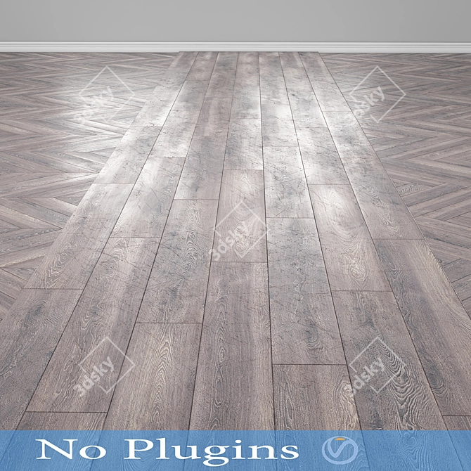 Natural Oak Wood Flooring 3D model image 1