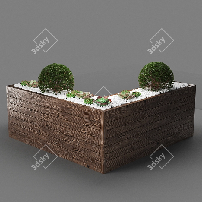 Sculpted Poly Bench 3D model image 2