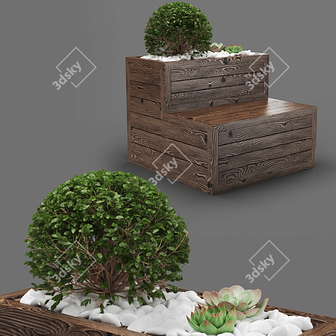 Sturdy Poly Bench - 100cm 3D model image 1