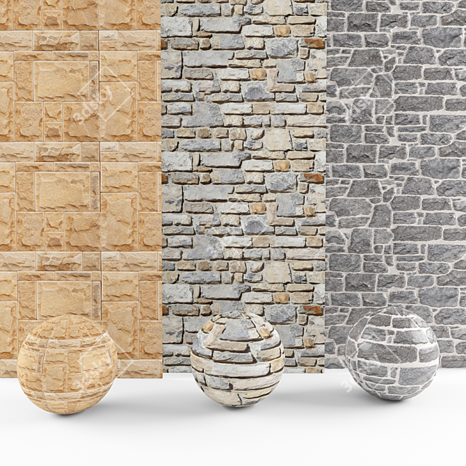 Vray Wall Stone - 124x91.5 inches 3D model image 1