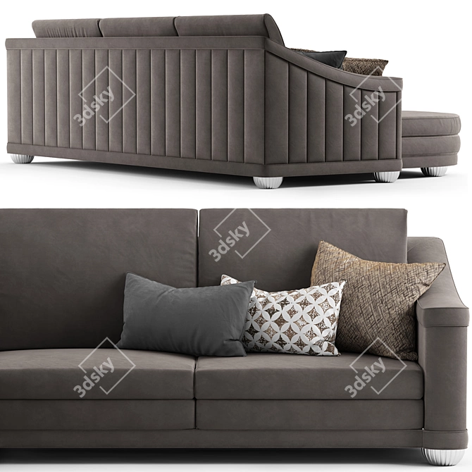 Berillo Corner Sofa: Modern Design, Spacious & Elegant 3D model image 3