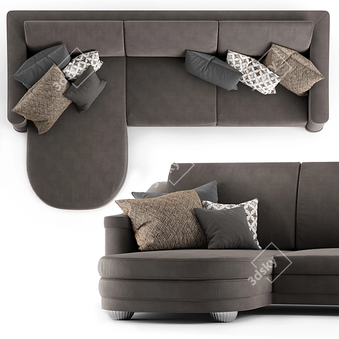 Berillo Corner Sofa: Modern Design, Spacious & Elegant 3D model image 4
