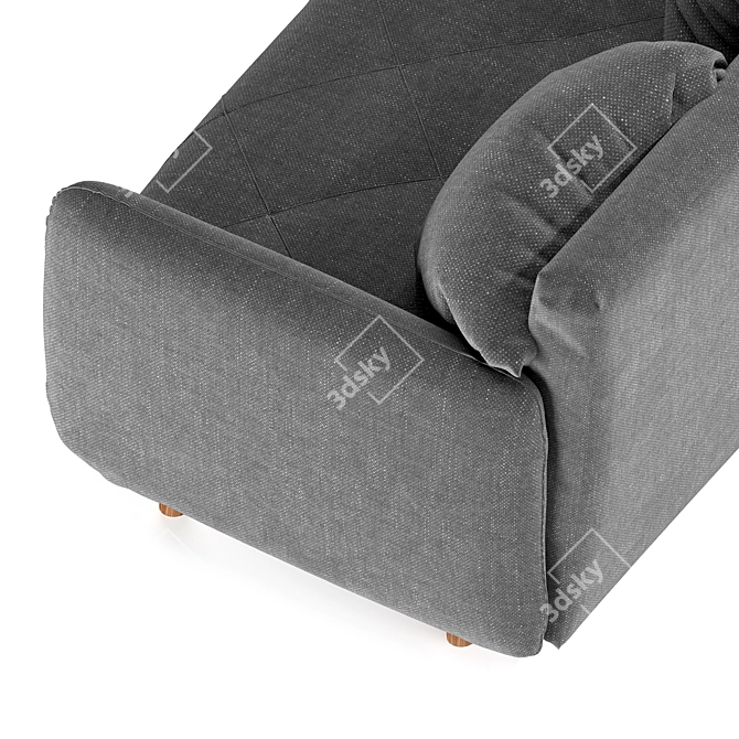 Stylish Cardiff Dark Grey Sofa 3D model image 2