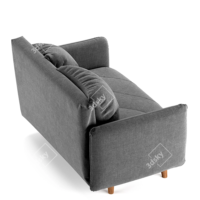 Stylish Cardiff Dark Grey Sofa 3D model image 3