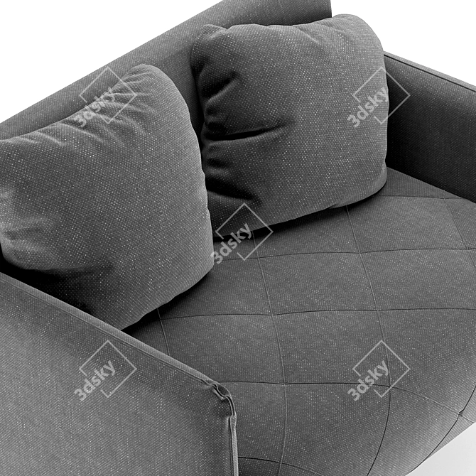 Stylish Cardiff Dark Grey Sofa 3D model image 4