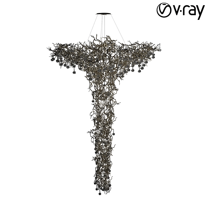 Sleek Serip Chandelier 3D model image 1