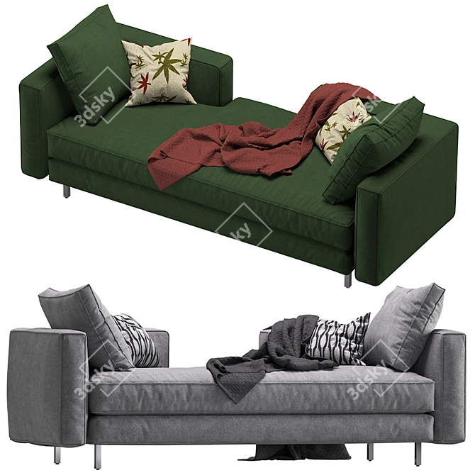 Elegant Hunter Lounge Sofa 3D model image 1