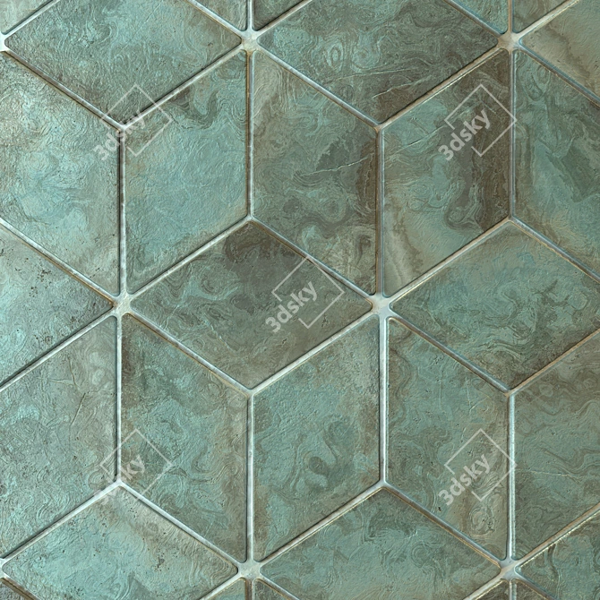 Roman Rhombus Clay Tiles - Unique Beauty 3D model image 3