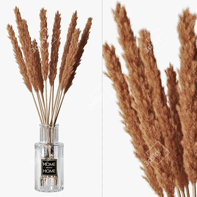 Elegant Pampas Grass Display 3D model image 1