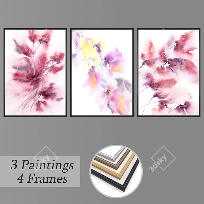 Versatile Set of Wall Paintings 3D model image 1