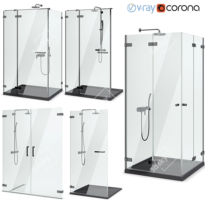 Radaway Arta Black Shower Enclosure 3D model image 1