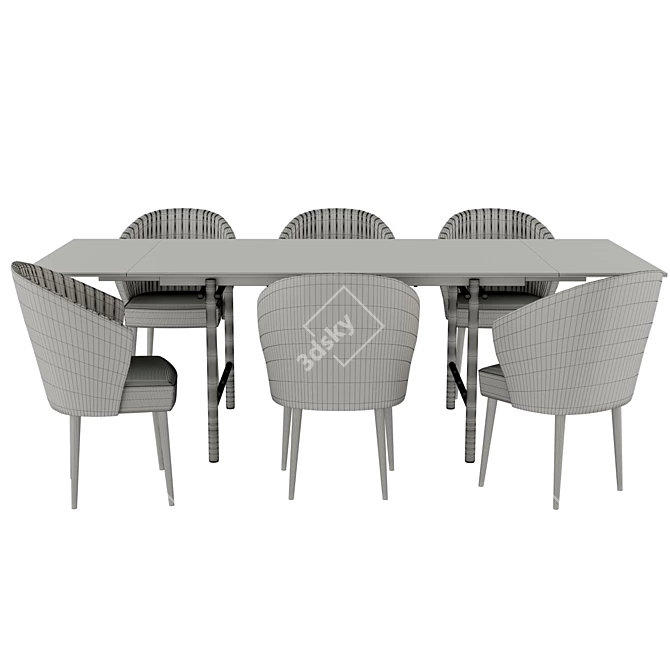 Modern Dining Set: Nuka Chair & Monogram Table 3D model image 3