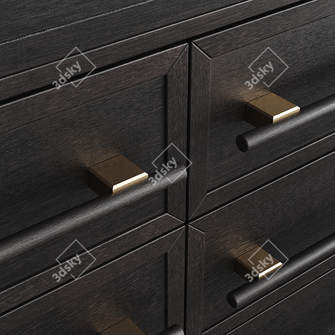 Contempo 6-Drawer Chest: Sleek and Functional 3D model image 2