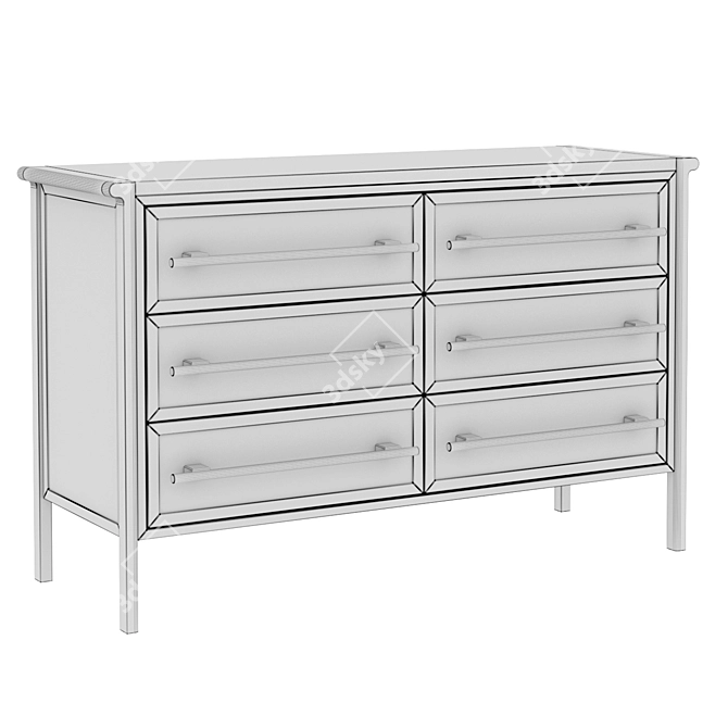 Contempo 6-Drawer Chest: Sleek and Functional 3D model image 3