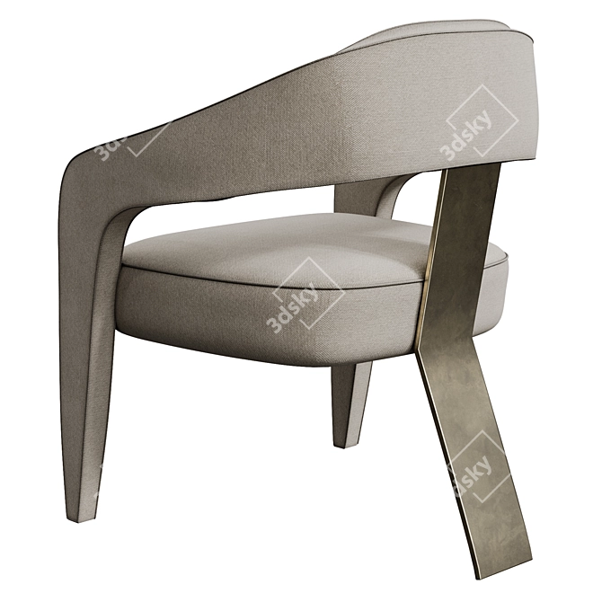 Sleek Modern Chair in White 3D model image 2