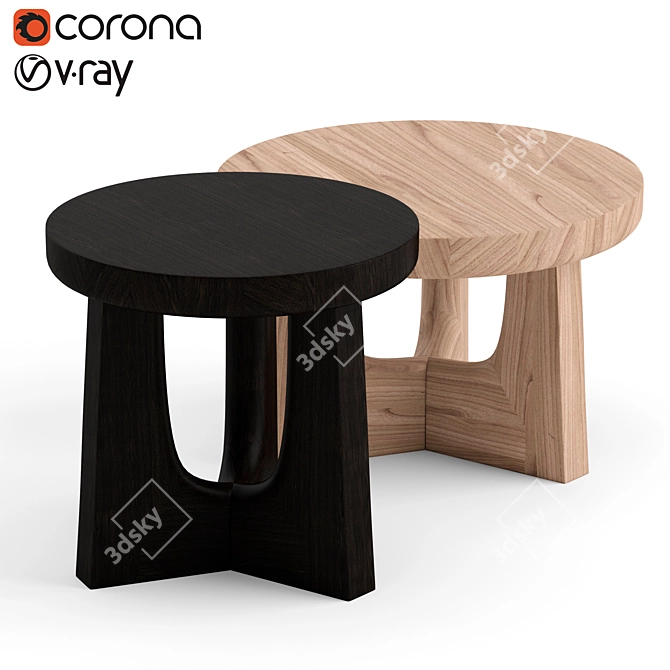 Stylish Poliform Nara Coffee Tables 3D model image 1