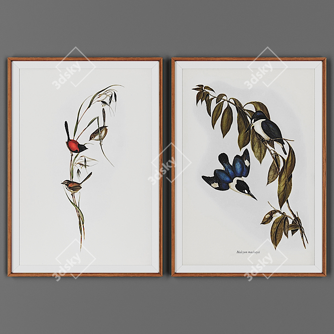 Wooden Frame Art Collection 3D model image 1