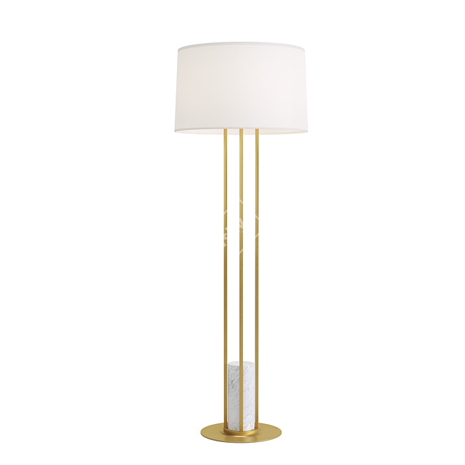 Antique Brass Candice Floor Lamp 3D model image 1