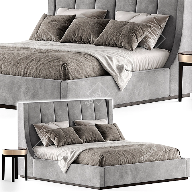 Elegant Longhi Kubrick Bed 3D model image 1