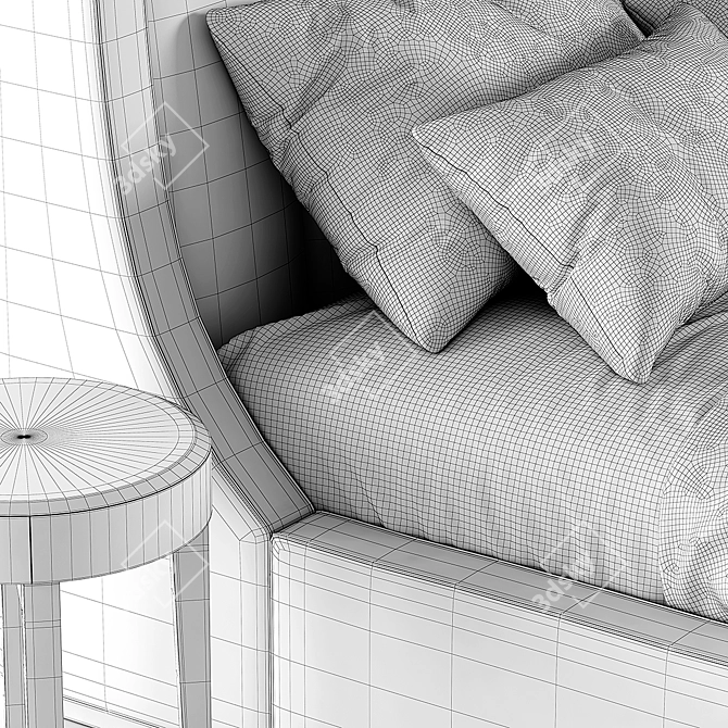 Elegant Longhi Kubrick Bed 3D model image 3