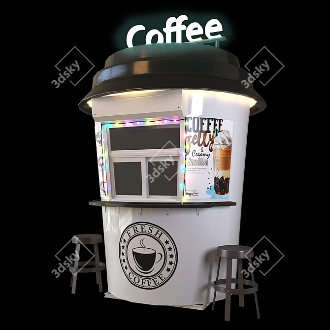 Modern Coffee Shop Interior 3D model image 1