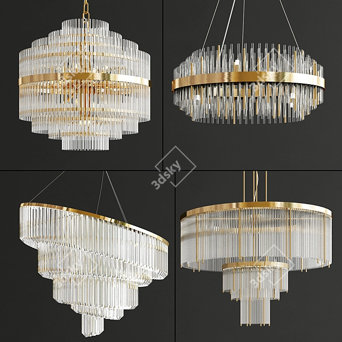 Luxury Glass Suspension Collection 3D model image 2