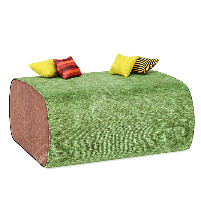 Modern Fabric Pouf: Versatile and Stylish 3D model image 3