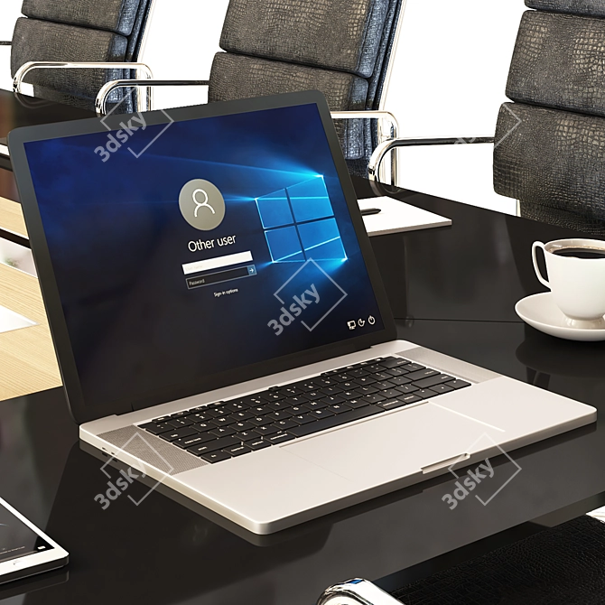 Modern Office Conference Table 3D model image 2