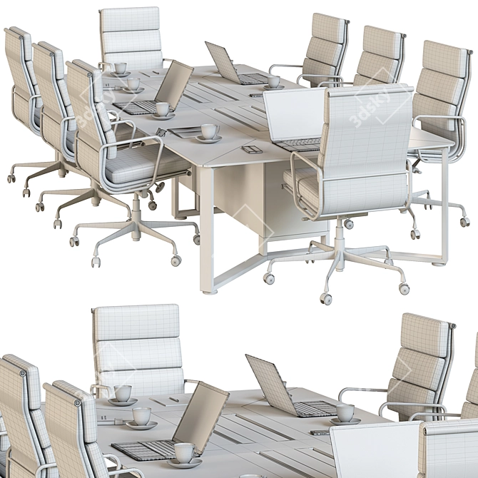 Modern Office Conference Table 3D model image 5