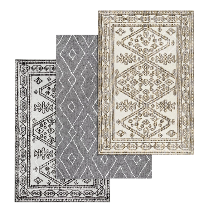 Luxury Texture Carpets Set 3D model image 1