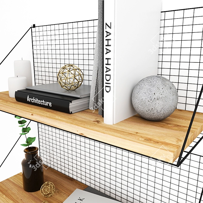 Stylish Decor Bookshelves 3D model image 3