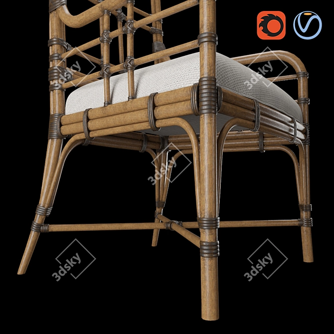 Tropical Seaview Armchair: Stylish and Comfortable 3D model image 4