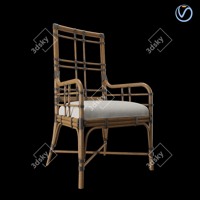 Tropical Seaview Armchair: Stylish and Comfortable 3D model image 7