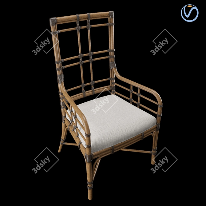 Tropical Seaview Armchair: Stylish and Comfortable 3D model image 8