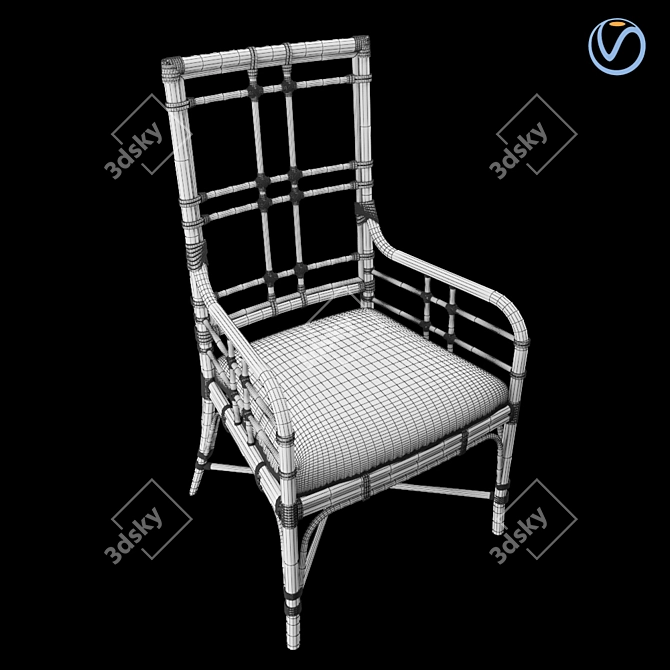 Tropical Seaview Armchair: Stylish and Comfortable 3D model image 10