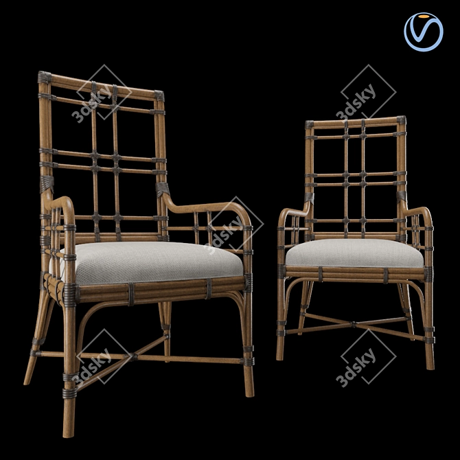 Tropical Seaview Armchair: Stylish and Comfortable 3D model image 11