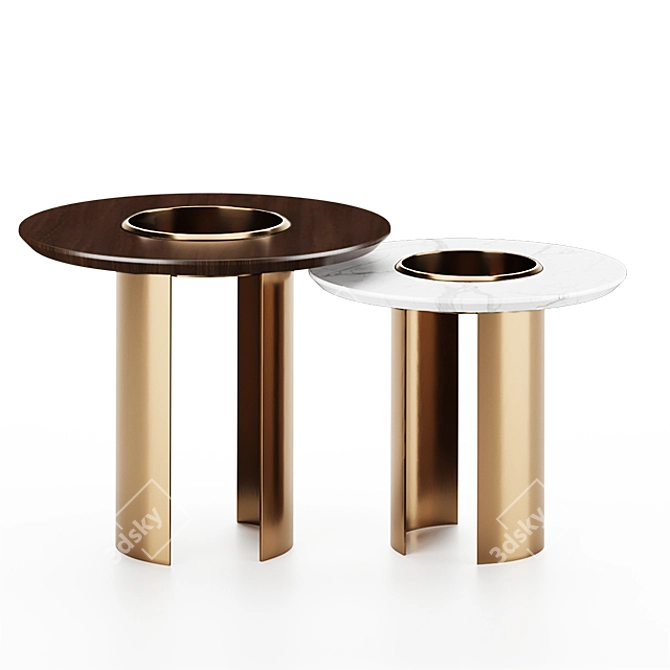 Elegant Janus Side Table: A Luxurious Mezzo Collection Essential 3D model image 2