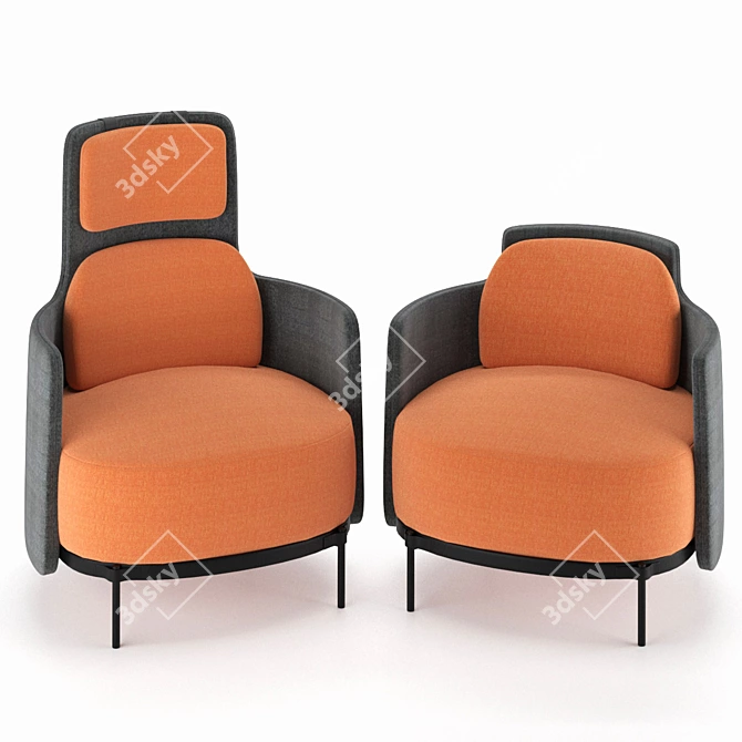 Elegant Minotti Armchairs 3D model image 1