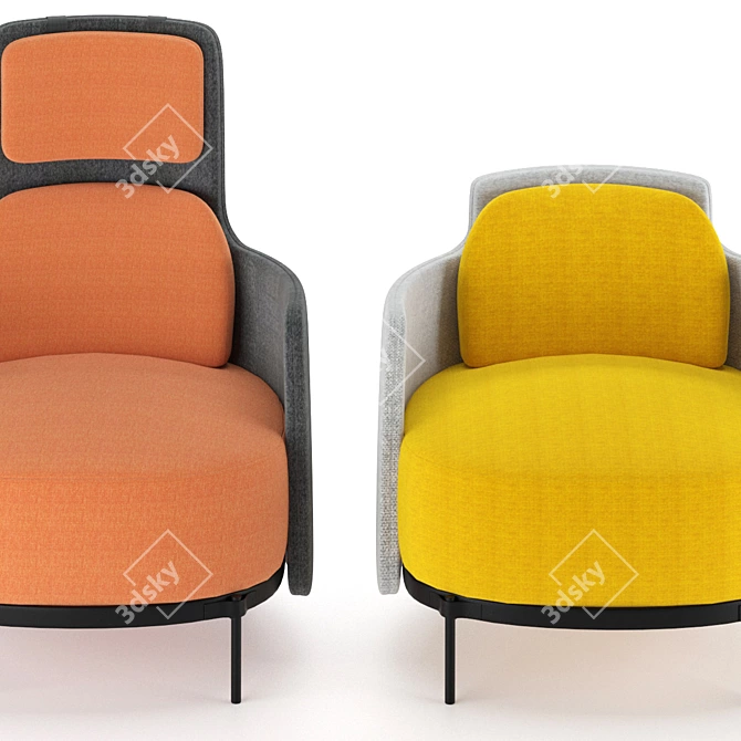 Elegant Minotti Armchairs 3D model image 2