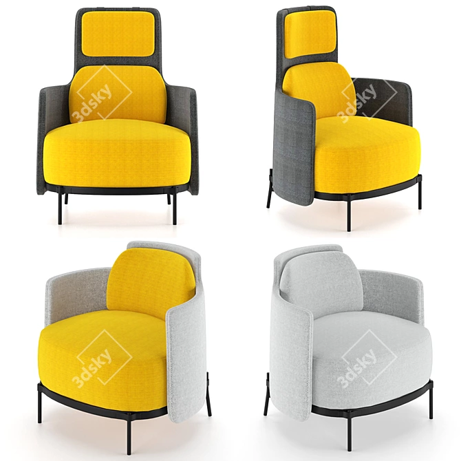 Elegant Minotti Armchairs 3D model image 4