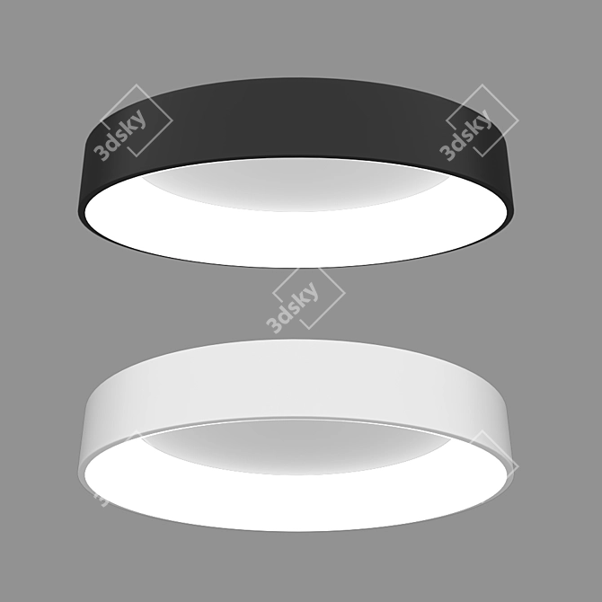 Modern LED Ceiling Light 600mm/800mm Black & White 3D model image 1