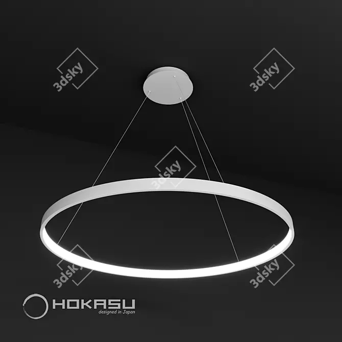 Sleek Halo Pendant Lamp 3D model image 2