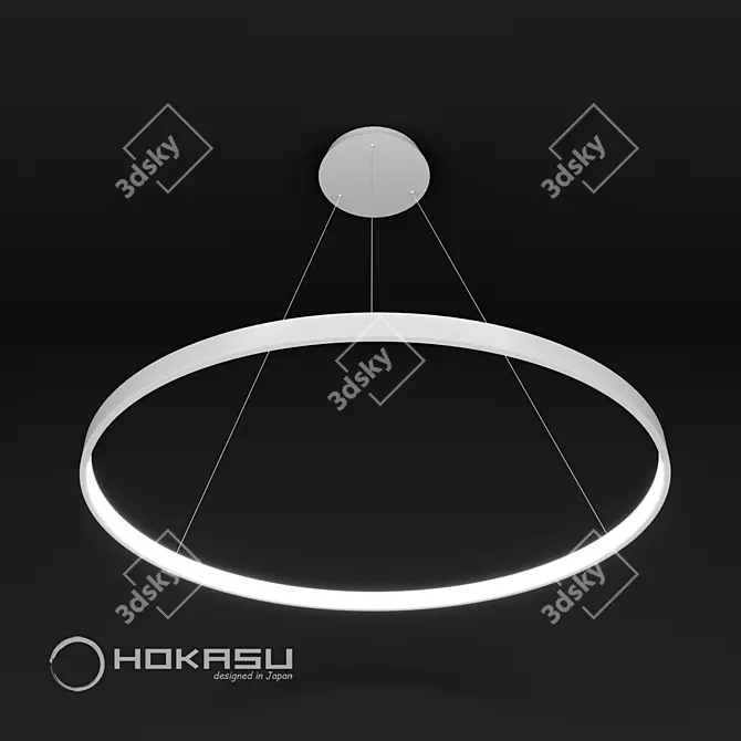 Sleek Halo Pendant Lamp 3D model image 3