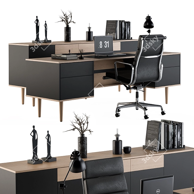 Executive Office Furniture Set 3D model image 2