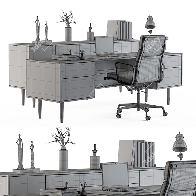 Executive Office Furniture Set 3D model image 5