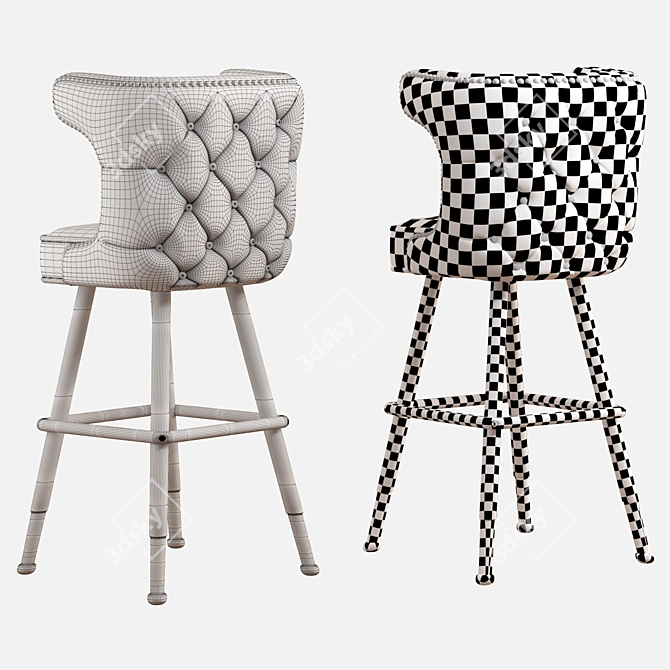  Rustic Lodge Bar Chair 3D model image 3