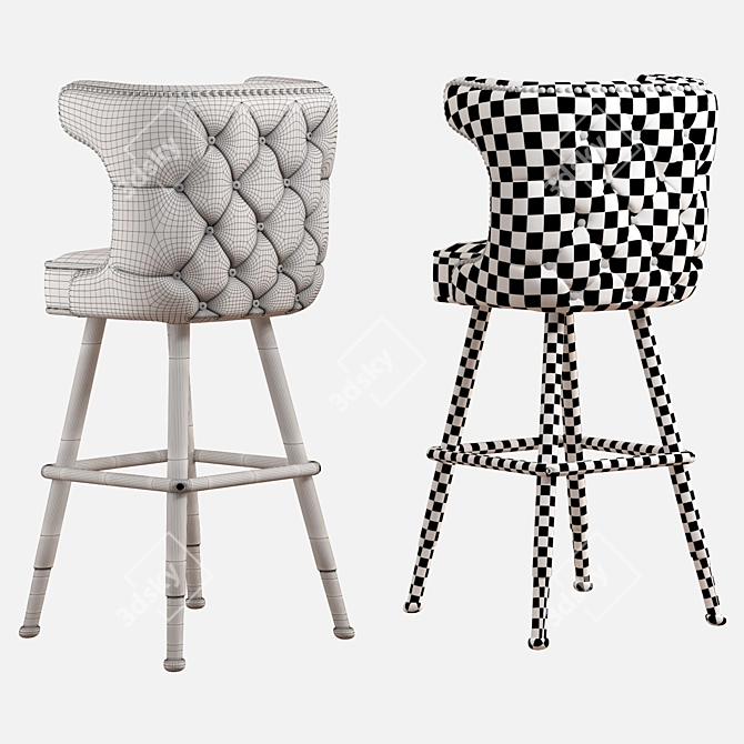  Rustic Lodge Bar Chair 3D model image 6